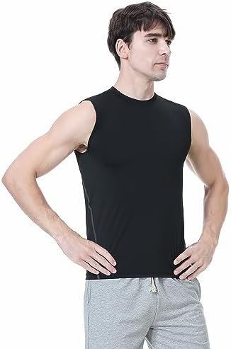 Men's Sleeveless Compression Shirt, Sports Base Layer Tank Top, Athletic Workout Shirt