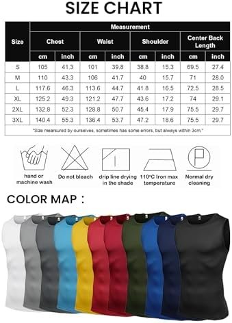 Mens 2 Pack Workout Tank Top UPF 50+ Quick Dry Sleeveless Swim Shirt Gym Muscle Athletic Summer Beach T Shirts